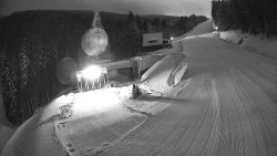 Modrá sjezdovka - dojezd k lanové dráze