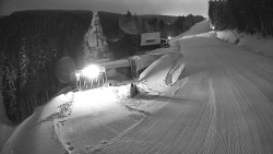 Modrá sjezdovka - dojezd k lanové dráze