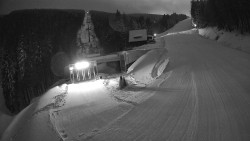 Modrá sjezdovka - dojezd k lanové dráze