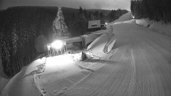 Modrá sjezdovka - dojezd k lanové dráze