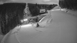 Modrá sjezdovka - dojezd k lanové dráze