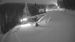 Modrá sjezdovka - dojezd k lanové dráze