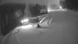 Modrá sjezdovka - dojezd k lanové dráze