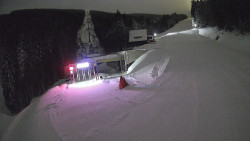 Modrá sjezdovka - dojezd k lanové dráze