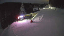 Modrá sjezdovka - dojezd k lanové dráze