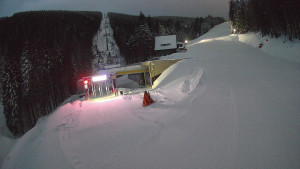 Červenohorské sedlo - Modrá sjezdovka - dojezd k lanové dráze - 4.1.2026 v 07:00 Červenohorské sedlo - Modrá sjezdovka - dojezd k lanové dráze - 4.1.2026 v 07:00