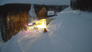 Červenohorské sedlo - Modrá sjezdovka - dojezd k lanové dráze - 4.1.2026 v 07:10 Červenohorské sedlo - Modrá sjezdovka - dojezd k lanové dráze - 4.1.2026 v 07:10