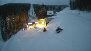 Červenohorské sedlo - Modrá sjezdovka - dojezd k lanové dráze - 4.1.2026 v 07:20 Červenohorské sedlo - Modrá sjezdovka - dojezd k lanové dráze - 4.1.2026 v 07:20