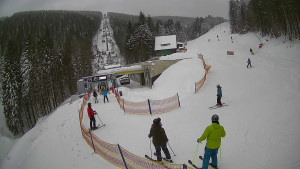 Červenohorské sedlo - Modrá sjezdovka - dojezd k lanové dráze - 4.1.2026 v 09:00 Červenohorské sedlo - Modrá sjezdovka - dojezd k lanové dráze - 4.1.2026 v 09:00