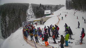 Červenohorské sedlo - Modrá sjezdovka - dojezd k lanové dráze - 4.1.2026 v 10:20 Červenohorské sedlo - Modrá sjezdovka - dojezd k lanové dráze - 4.1.2026 v 10:20