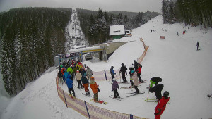 Červenohorské sedlo - Modrá sjezdovka - dojezd k lanové dráze - 4.1.2026 v 11:00 Červenohorské sedlo - Modrá sjezdovka - dojezd k lanové dráze - 4.1.2026 v 11:00