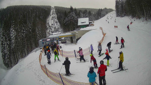 Červenohorské sedlo - Modrá sjezdovka - dojezd k lanové dráze - 4.1.2026 v 11:20 Červenohorské sedlo - Modrá sjezdovka - dojezd k lanové dráze - 4.1.2026 v 11:20