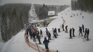 Červenohorské sedlo - Modrá sjezdovka - dojezd k lanové dráze - 4.1.2026 v 11:30 Červenohorské sedlo - Modrá sjezdovka - dojezd k lanové dráze - 4.1.2026 v 11:30