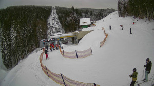 Červenohorské sedlo - Modrá sjezdovka - dojezd k lanové dráze - 4.1.2026 v 15:00 Červenohorské sedlo - Modrá sjezdovka - dojezd k lanové dráze - 4.1.2026 v 15:00