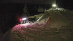 Modrá sjezdovka - dojezd k lanové dráze