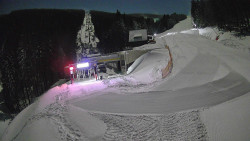 Modrá sjezdovka - dojezd k lanové dráze