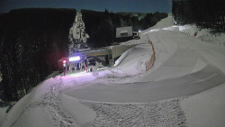 Modrá sjezdovka - dojezd k lanové dráze