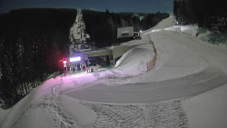 Modrá sjezdovka - dojezd k lanové dráze