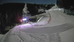 Modrá sjezdovka - dojezd k lanové dráze