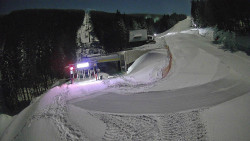 Modrá sjezdovka - dojezd k lanové dráze