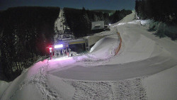 Modrá sjezdovka - dojezd k lanové dráze