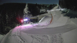 Modrá sjezdovka - dojezd k lanové dráze