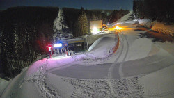 Modrá sjezdovka - dojezd k lanové dráze