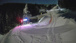 Modrá sjezdovka - dojezd k lanové dráze