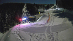 Modrá sjezdovka - dojezd k lanové dráze