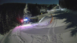 Modrá sjezdovka - dojezd k lanové dráze