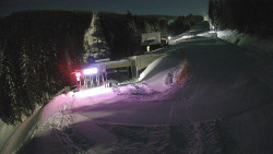 Modrá sjezdovka - dojezd k lanové dráze