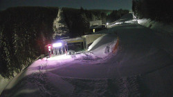 Modrá sjezdovka - dojezd k lanové dráze