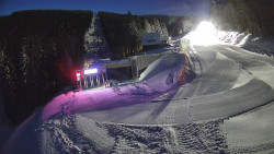 Modrá sjezdovka - dojezd k lanové dráze