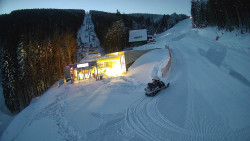 Modrá sjezdovka - dojezd k lanové dráze