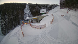 Modrá sjezdovka - dojezd k lanové dráze