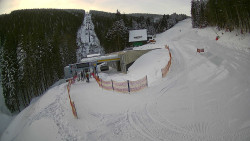 Modrá sjezdovka - dojezd k lanové dráze