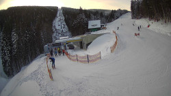 Modrá sjezdovka - dojezd k lanové dráze