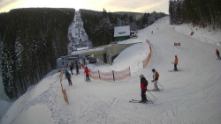 Modrá sjezdovka - dojezd k lanové dráze