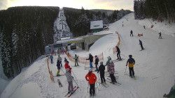 Modrá sjezdovka - dojezd k lanové dráze