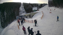 Modrá sjezdovka - dojezd k lanové dráze