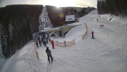 Modrá sjezdovka - dojezd k lanové dráze