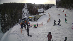 Modrá sjezdovka - dojezd k lanové dráze