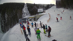 Modrá sjezdovka - dojezd k lanové dráze