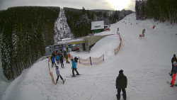 Modrá sjezdovka - dojezd k lanové dráze