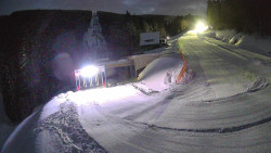 Modrá sjezdovka - dojezd k lanové dráze