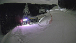 Modrá sjezdovka - dojezd k lanové dráze