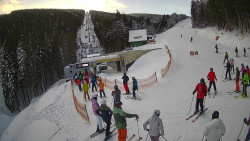 Modrá sjezdovka - dojezd k lanové dráze