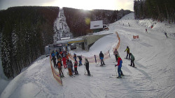 Modrá sjezdovka - dojezd k lanové dráze