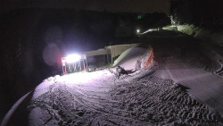 Modrá sjezdovka - dojezd k lanové dráze