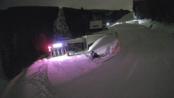 Modrá sjezdovka - dojezd k lanové dráze